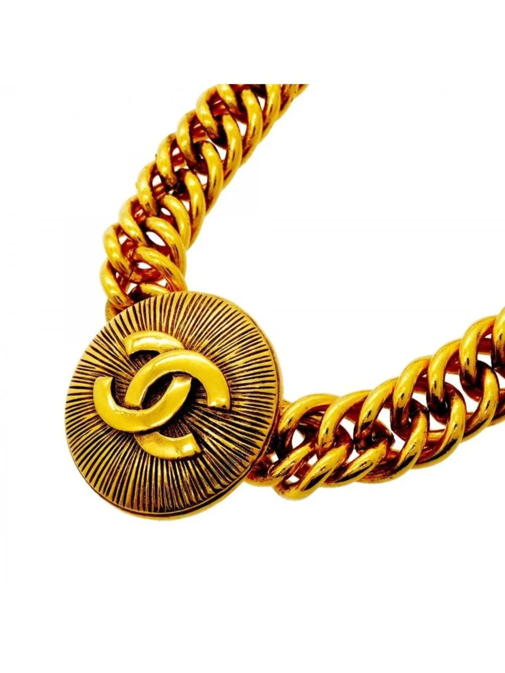Chanel Choker Vintage CC Logo Round Necklace
